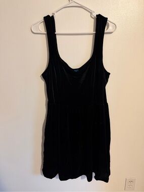 Old Navy Black Velvet Mini Skater Dress